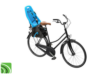 Thule Yepp Maxi Blue op fiets bagagedrager