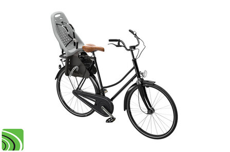 Thule Yepp Maxi Silver op fiets bagagedrager