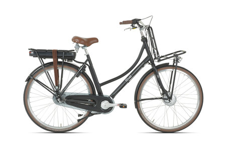 Rivel Riviera - elektrische fiets - Dames - Zwart met bruine details