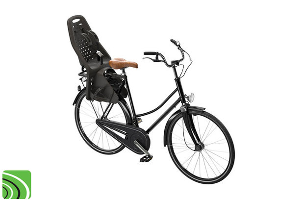 Thule Yepp Maxi Black op fiets bagagedrager