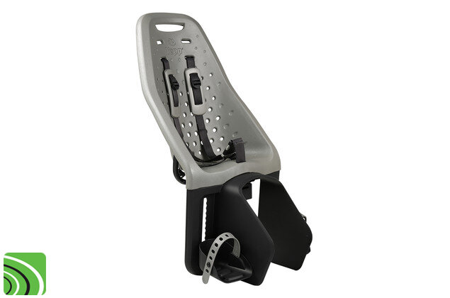 Thule Yepp Maxi Silver op fiets bagagedrager